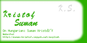 kristof suman business card